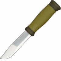 Нож с фиксированным лезвием Morakniv 2000, сталь Sandvik 12C27, рукоять пластик/резина, зеленый купить в Архангельске