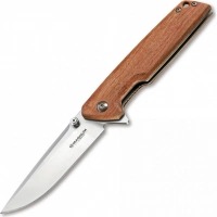 Складной нож Magnum Straight Brother Wood — Boker 01MB723, сталь 440A Satin, рукоять дерево, коричневый купить в Архангельске