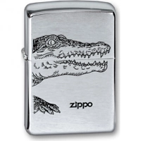 Зажигалка ZIPPO Alligator, с покрытием Brushed Chrome, латунь/сталь, серебристая, матовая, 36x12x56 купить в Архангельске