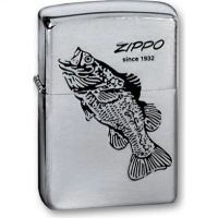 Зажигалка ZIPPO Black Bass Brushed Chrome, латунь с никеле-хром. покрыт., серебр., матов., 36х56х12мм купить в Архангельске