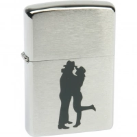 Зажигалка ZIPPO Cowboy Couple Brushed Chrome, латунь, ник.-хром. покр., серебр., матов., 36х56х12 мм купить в Архангельске