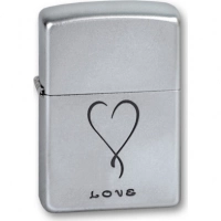 Зажигалка ZIPPO Love Satin Chrome, латунь с никеле-хромовым покрыт., серебр., матовая, 36х56х12 мм купить в Архангельске