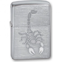 Зажигалка ZIPPO Scorpion Brushed Chrome, латунь с никеле-хром.покрыт., серебр., матов., 36х56х12 мм купить в Архангельске